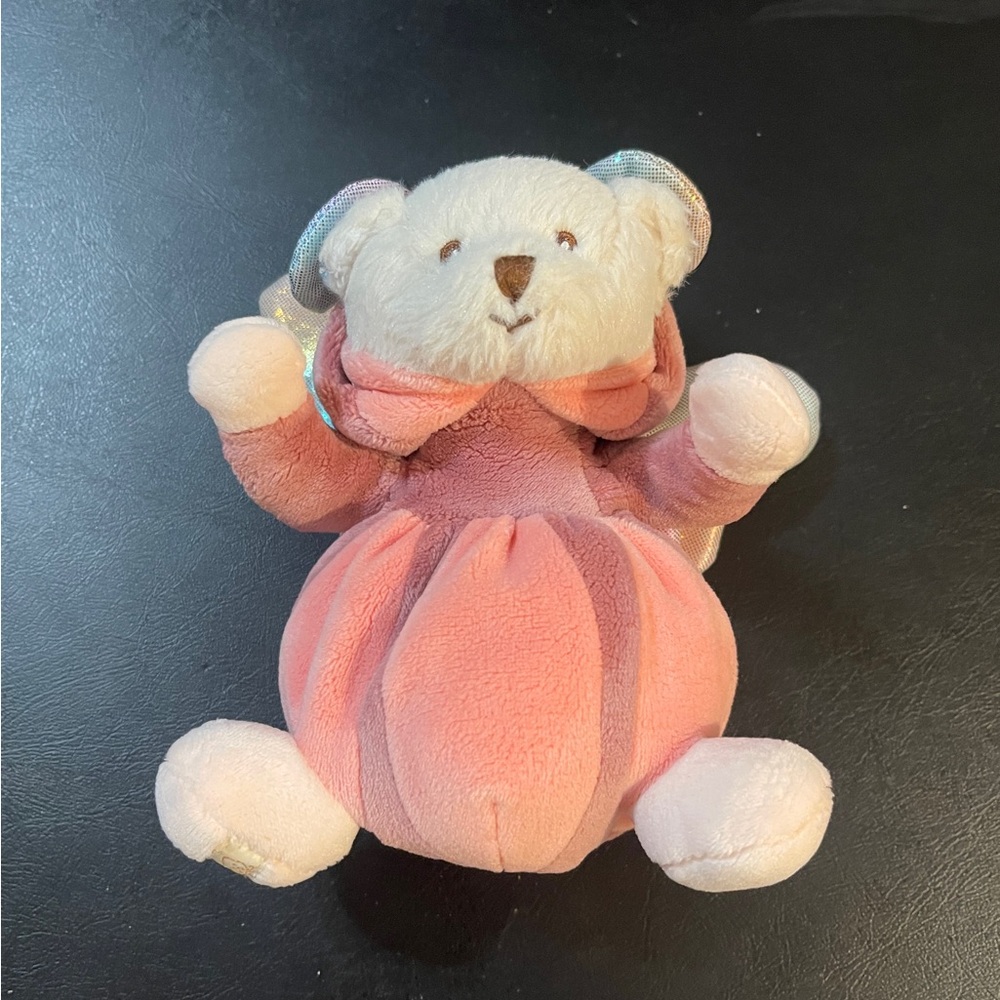Pink and White Stuffed Bear Toy